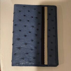 Coach Navy Ostrich passport holder nwt